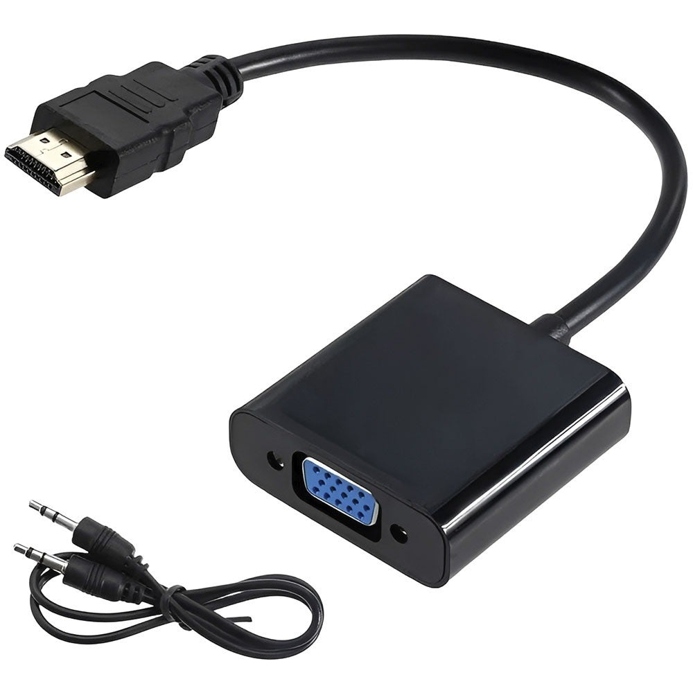 Adaptador HDMI a VGA Krab KBHDV34 con Audio Negro