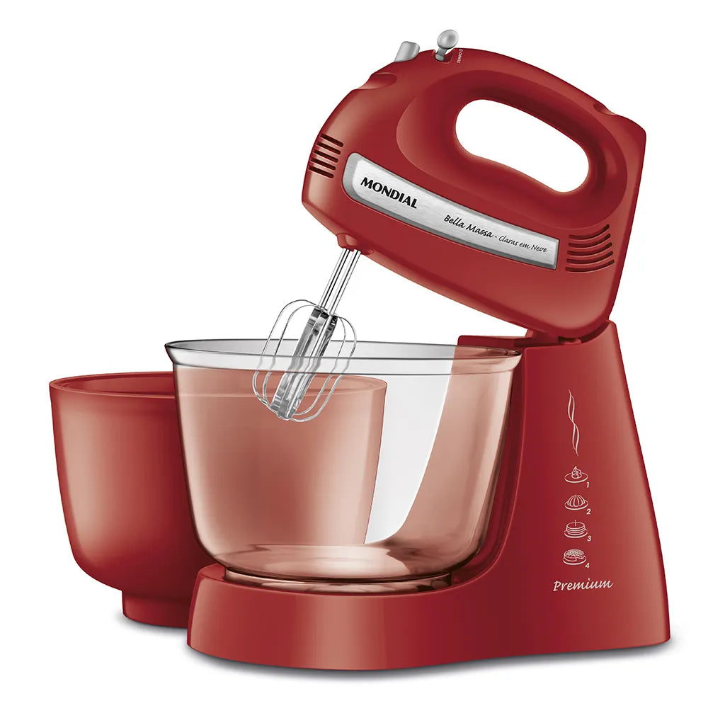 BATIDORA BELLA MASSA CLARAS 500W 4 VELOCIDADES / 2 BOLS / 2 PARES BAT. B-55-R