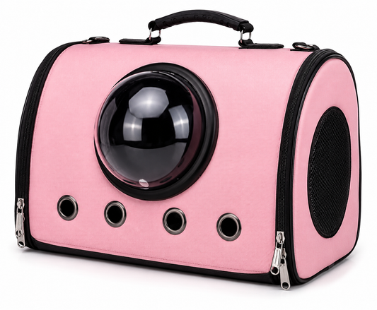 Mochila para Mascotas sate A-MM1819 Rosada de Cuerina