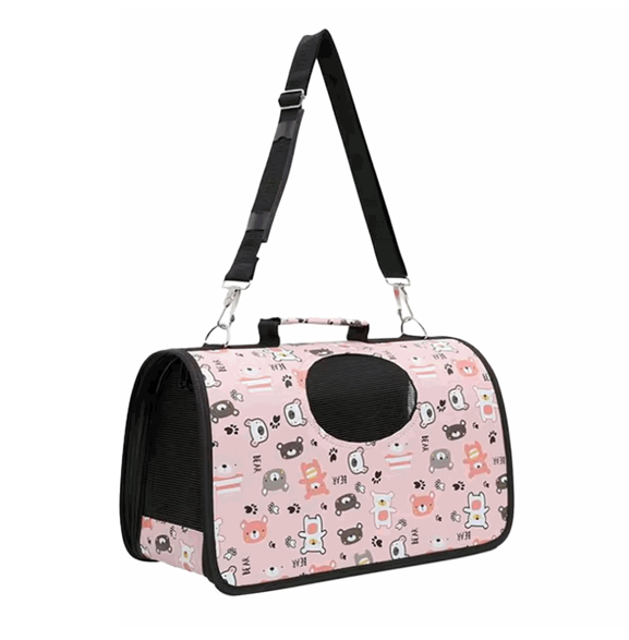 BOLSO TRANSPORTADOR P/MASCOTAS, 37*16*24CM, POLIESTER+TELA MESH+EVA AZUL