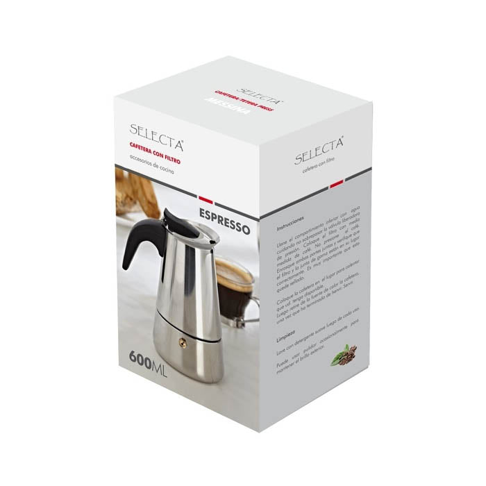 CAFETERA ACERO INOX 300ML FILTRO EN BASE SELECTA
