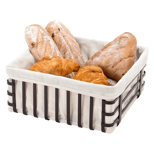 PANERA DE ACERO NEGRO. 28X28X12.5CM