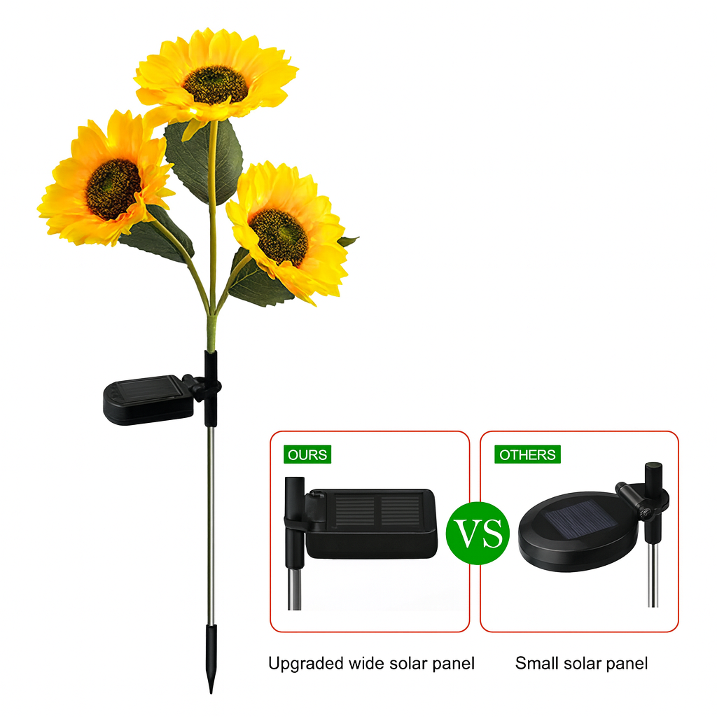 Lámpara Solar Decorativa con Diseño de Flor