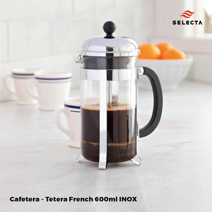CAFETERA/TETERA FRENCH 600ML ACERO INOXIDABLE