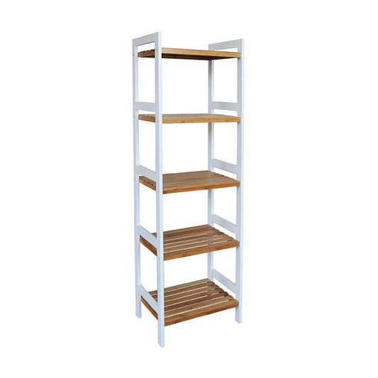 ESTANTERIA 5 TABLAS 45X32X142 CM BAMBOO CON BLANCO
