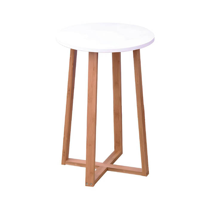 MESA REDONDA 40X40X60 CM BAMBOO CON BLANCO
