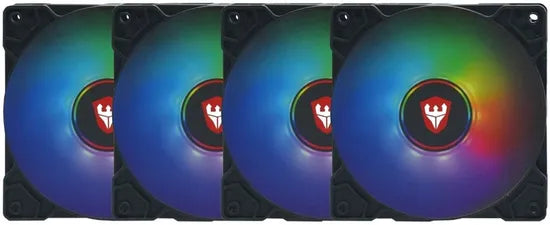 Kit 4 Coolers RGB Satellite RGB-31K para Gabinete 4 en 1 - Negro