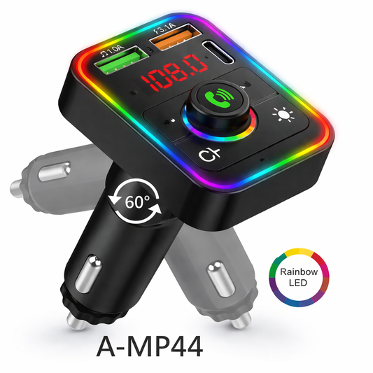 Transmisor para Auto AMP44 Bluetooth FM USB Dual USB + USB-C PD