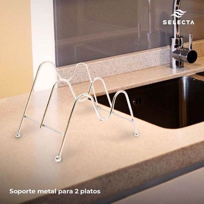 SOPORTE METAL PARA 2 PLATOS