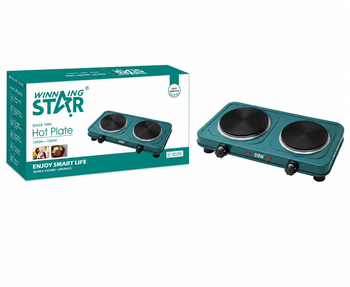 Cocina Eléctrica Winning Star ST-9638 Doble Hornalla 1000W