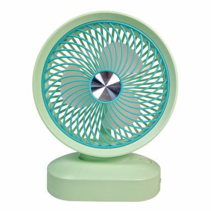 VENTILADOR DE MESA PORTÁTIL A BATERÍA RECARG. VERDE. 10"