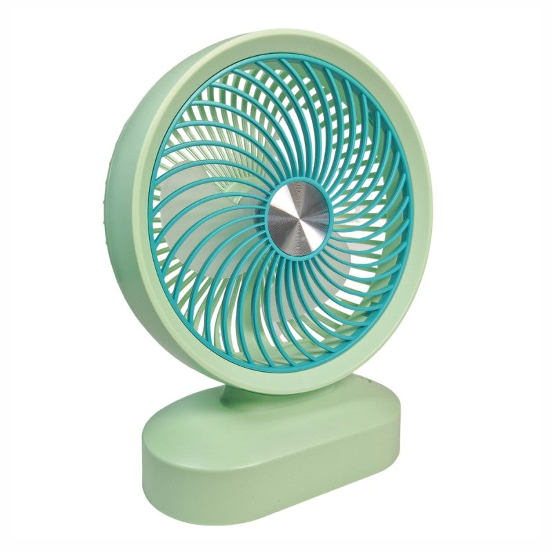 VENTILADOR DE MESA PORTÁTIL A BATERÍA RECARG. VERDE. 10"