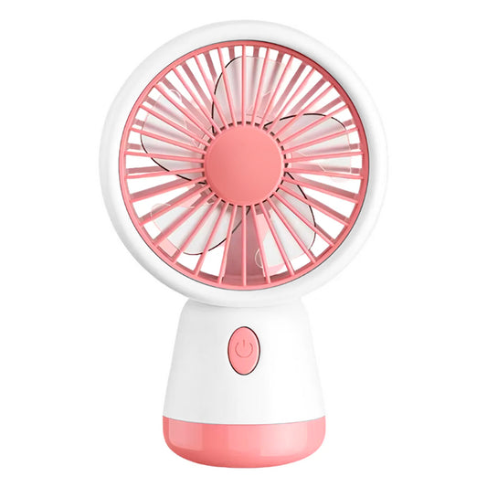 VENTILADOR DE MANO PORTÁTIL A BATERÍA RECARG. ROSA. 4"