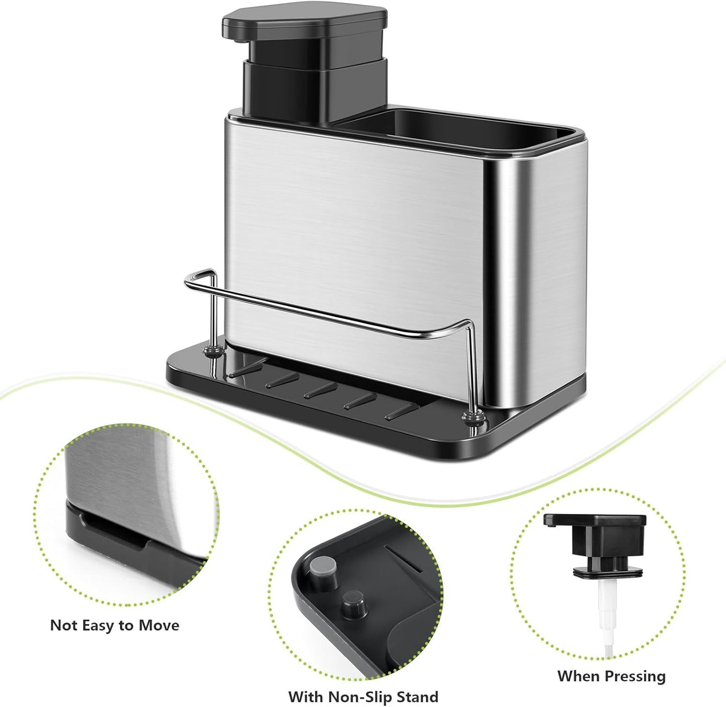 RACK DISPENSADOR DE JABON Y PORTA MENAJE/ESPONJA