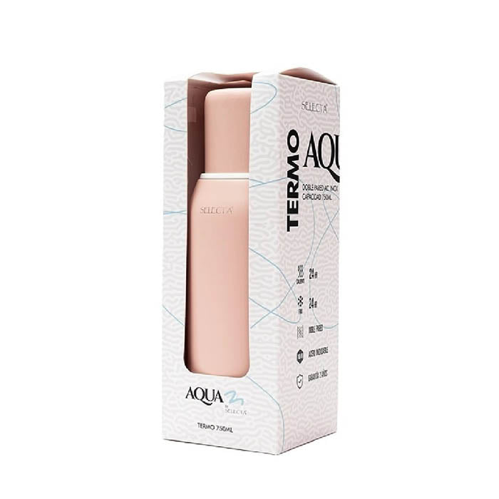 TERMO 750ML DOBLE PARED ROSA AQUA SELECTA