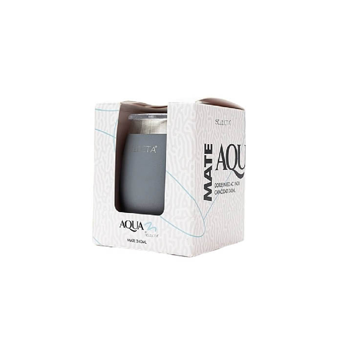 MATE 240ML DOBLE PARED GRIS AQUA SELECTA
