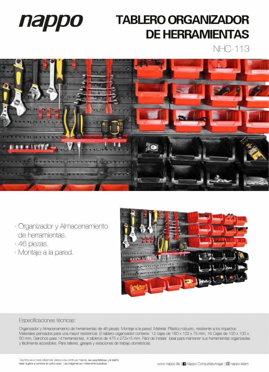 PANEL DE PARED PLASTICO 46PCS NAPPO NHC-113