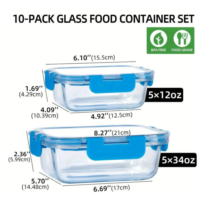 SET DE CONTENEDORES HERMETICOS 10PCS CRC-017 CROIX