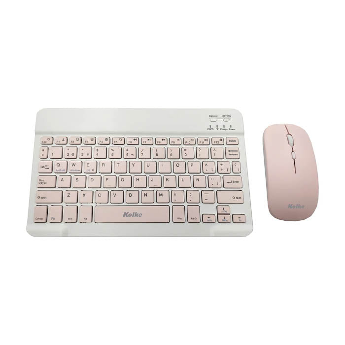 KIT DE TECLADO Y MOUSE KOLKE INALAMBRICO BT ROSA KEK-718