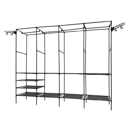 ROPERO ABIERTO METALICO CON PERCHERO DECOTEAM CUADRUPLE DDR-046 NEGRO