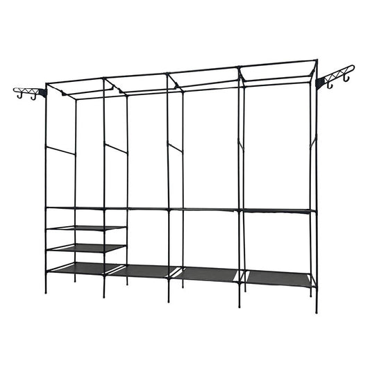 ROPERO ABIERTO METALICO CON PERCHERO DECOTEAM CUADRUPLE DDR-046 NEGRO