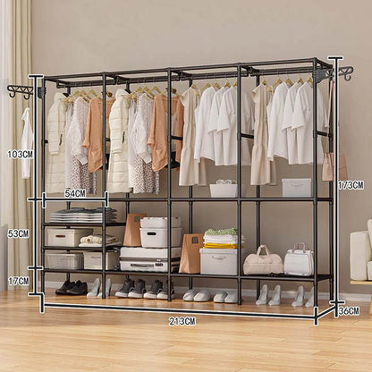 ROPERO ABIERTO METALICO CON PERCHERO DECOTEAM CUADRUPLE DDR-046 NEGRO