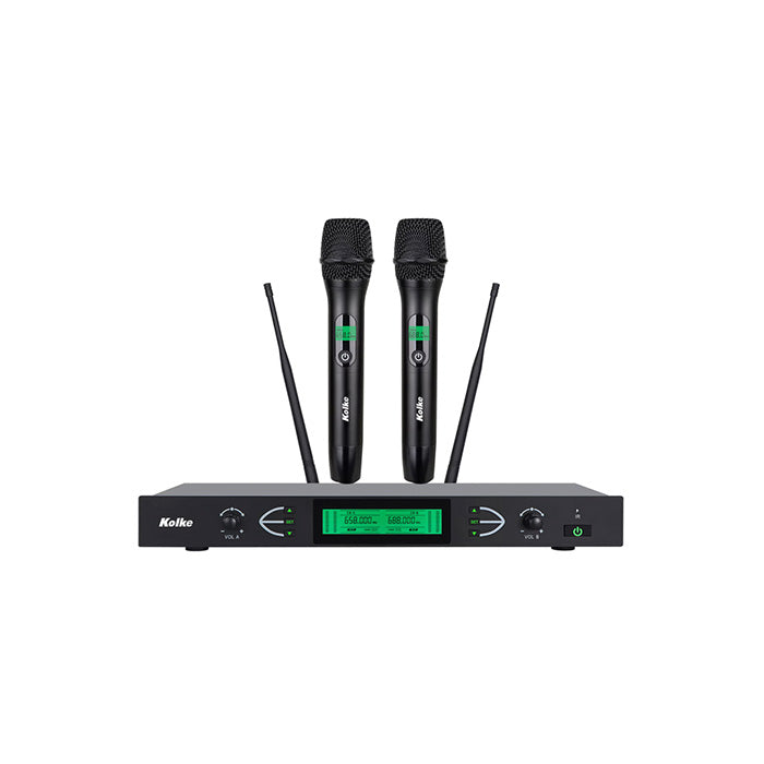 SISTEMA DE MICROFONOS CON UHF CON 2 CANALES KOLKE KPI-776
