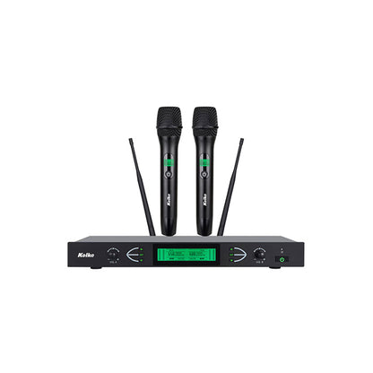 SISTEMA DE MICROFONOS CON UHF CON 2 CANALES KOLKE KPI-776