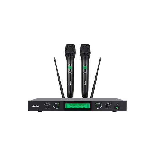 SISTEMA DE MICROFONOS CON UHF CON 2 CANALES KOLKE KPI-776