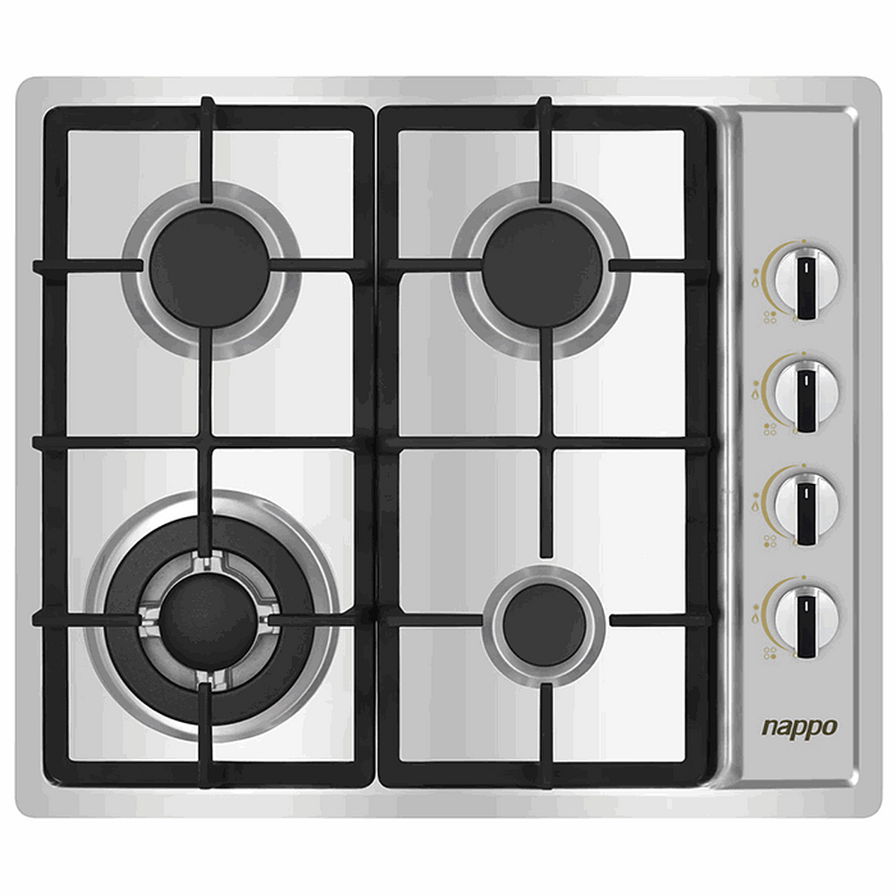Anafe Nappo 4 Hornallas a Gas con Panel de Acero Inoxidable