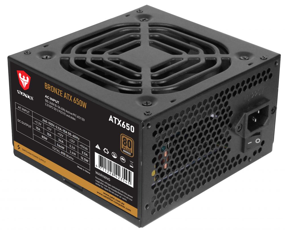 Fuente de Poder Satellite 650WB 650W 80 Plus Bronce ATX