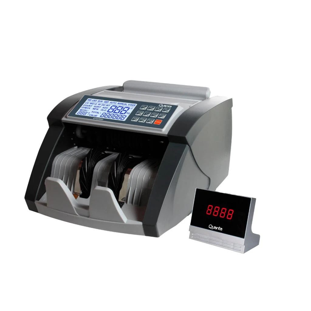 Contador y Detector de Billetes Quanta QTCDD20 2 LCD 220V Gris
