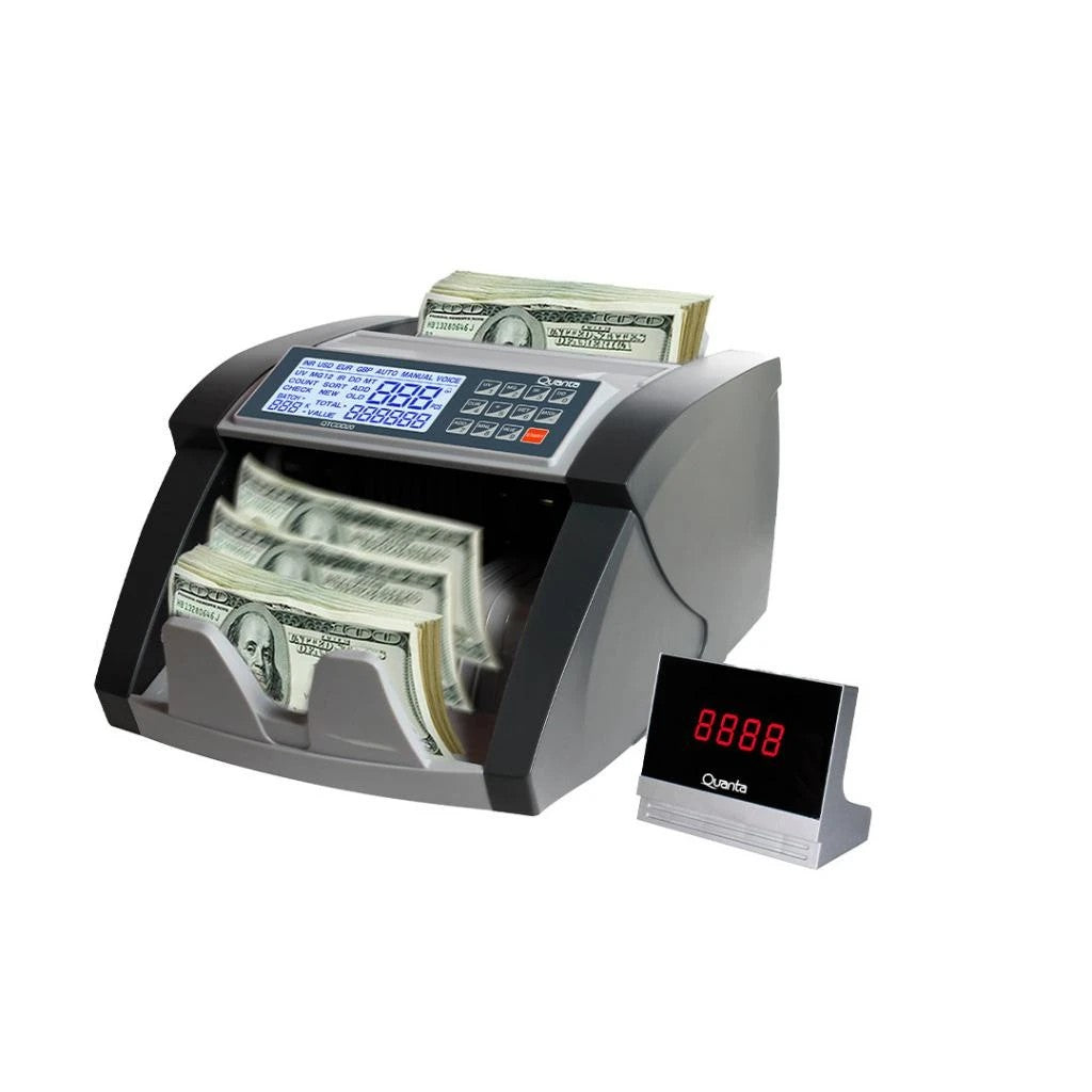 Contador y Detector de Billetes Quanta QTCDD20 2 LCD 220V Gris