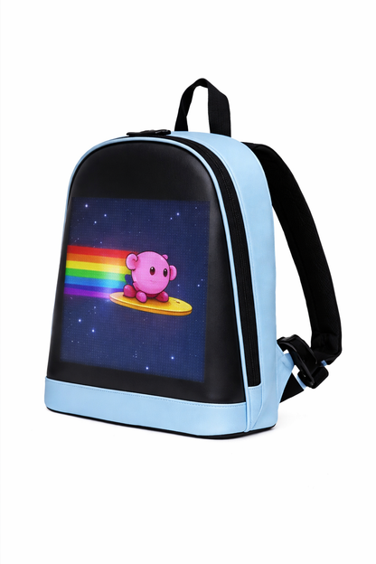 Mochila LED A-KP6095 Pantalla 64x64 Bluetooth Compacta Celeste