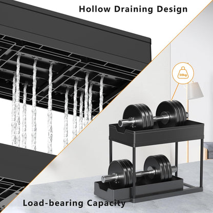 ESTANTE DOBLE PARA CONDIMENTOS 40X22X33 NEGRO HIERRO+PLÁST.