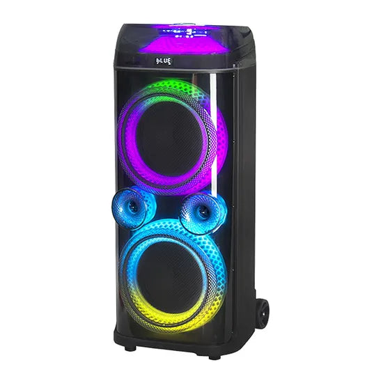 Parlante Portátil Kolav D2118 2x10 Pulgadas 80W RMS con 2 Micrófonos Inalámbricos