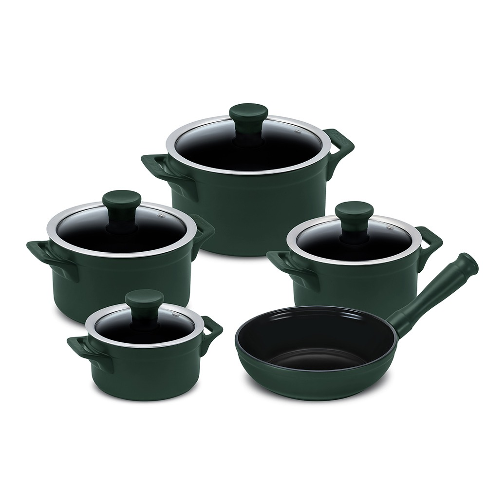 Juego de Ollas 5PZS - Clear Matte Green Ceraflame