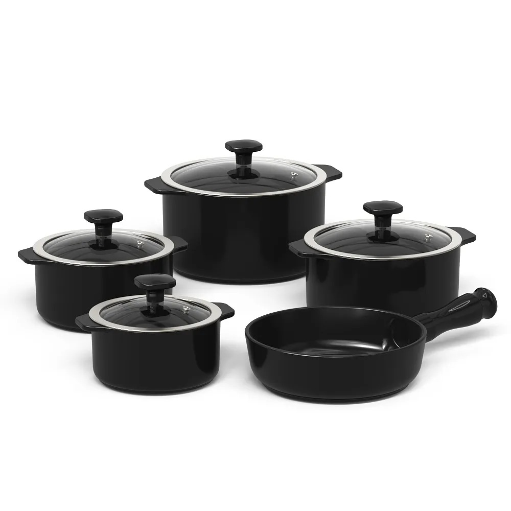 Juego de Ollas 5PZS - Slim Black Ceraflame