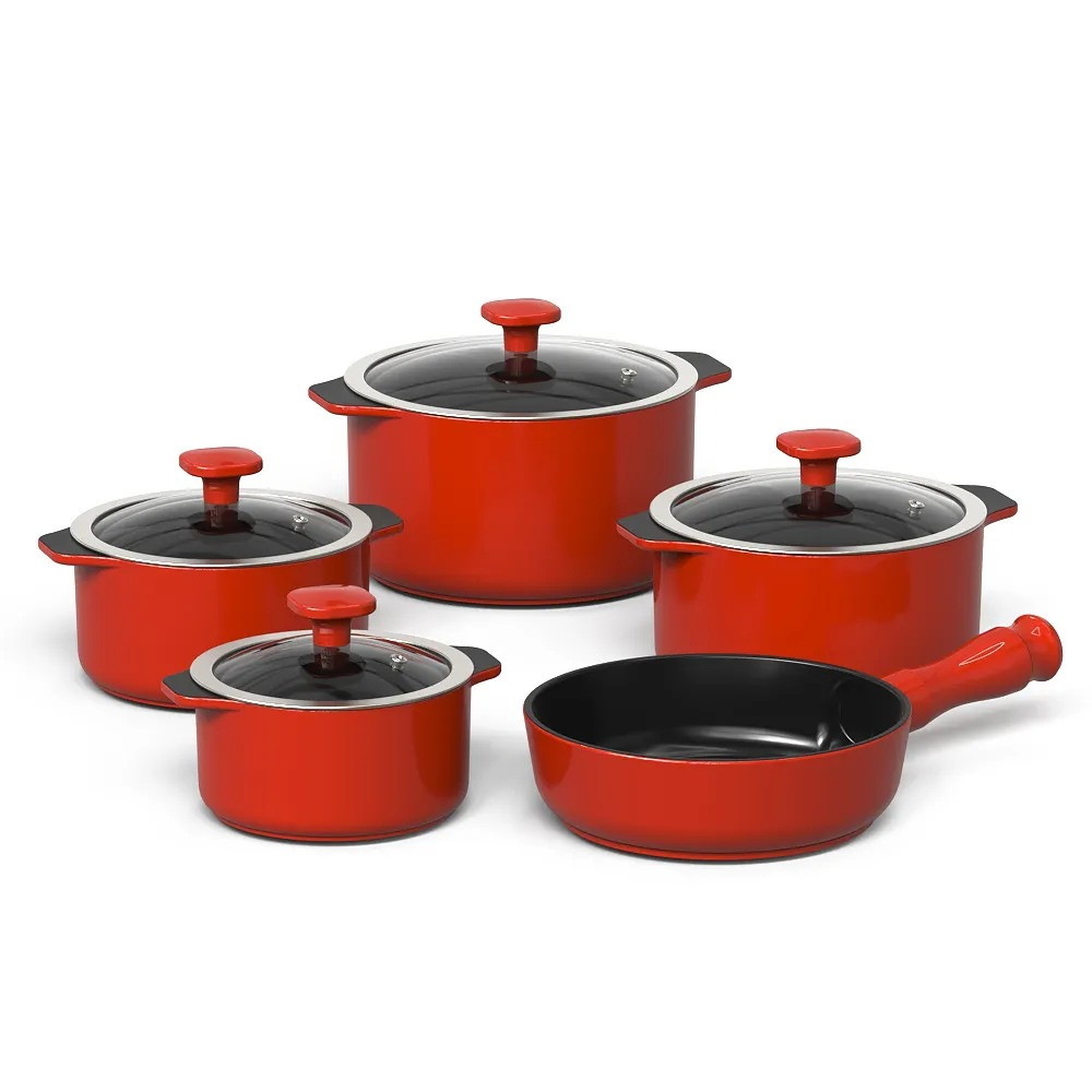 Juego de Ollas 5PZS - Slim Red Ceraflame