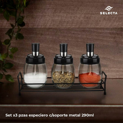 SET X3 PZAS ESPECIERO C/SOPORTE METAL 290ML