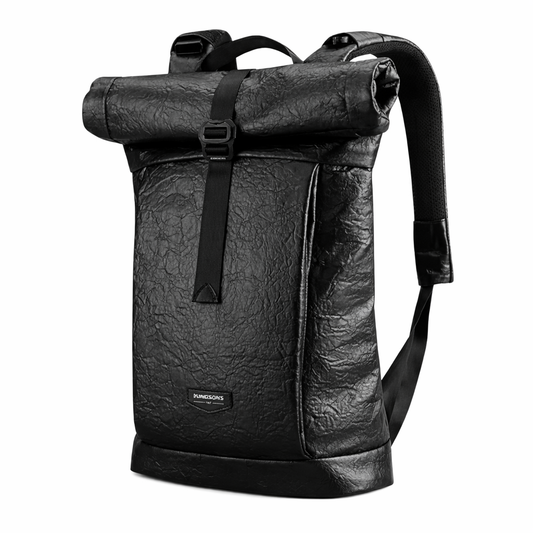 Mochila para Viaje SATE A-K3228W-1 Negra Cuero Impermeable