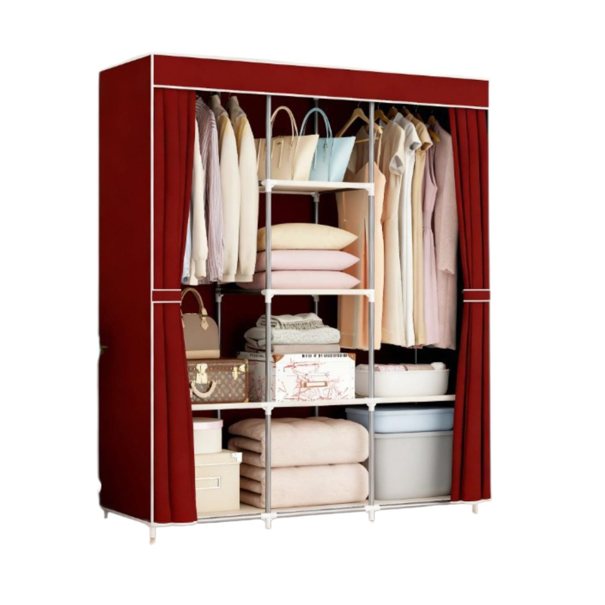 Ropero WACO 8880-5 Rojo 130x45x175cm