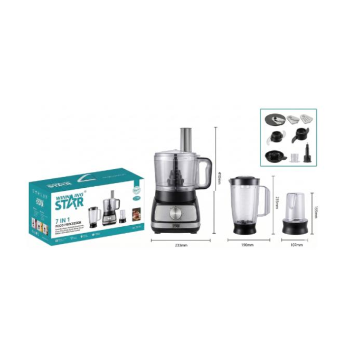 Procesador de alimentos Winning Star ST-2372 de 400 W y 1.5 litros con función pulso