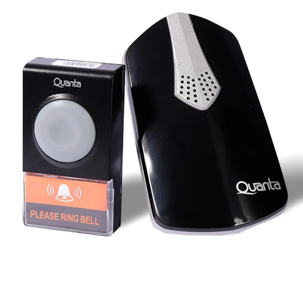 Timbre Inalámbrico Resistente al Agua Quanta QTCWE05I 150m Negro