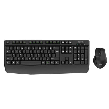Kit Teclado y Mouse Inalámbrico Quanta QTKTM12 Easy Type Negro