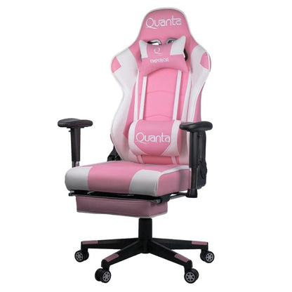 Silla Gamer Quanta QTGC20 Emperor Reclinable 170° Blanca y Rosa