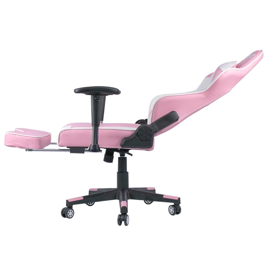 Silla Gamer Quanta QTGC20 Emperor Reclinable 170° Blanca y Rosa