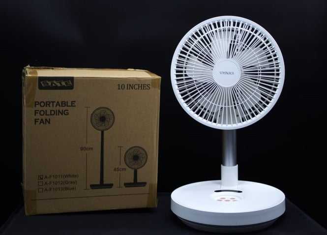 Ventilador recargable SATE A-F1011 con carga USB, color blanco