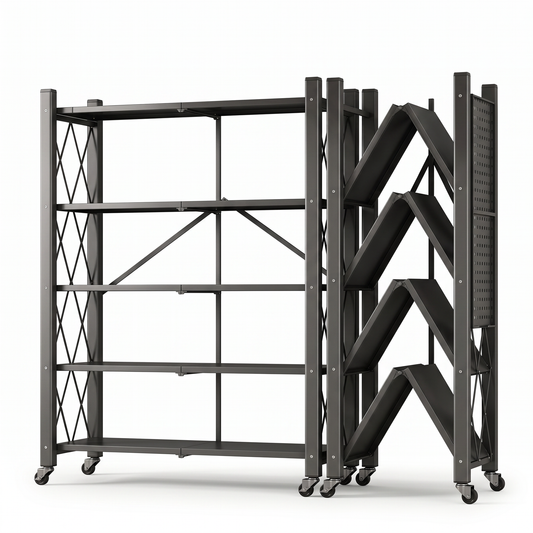 Estantería Plegable con Ruedas SATE A13-464H Gris Oscuro 5 Niveles
