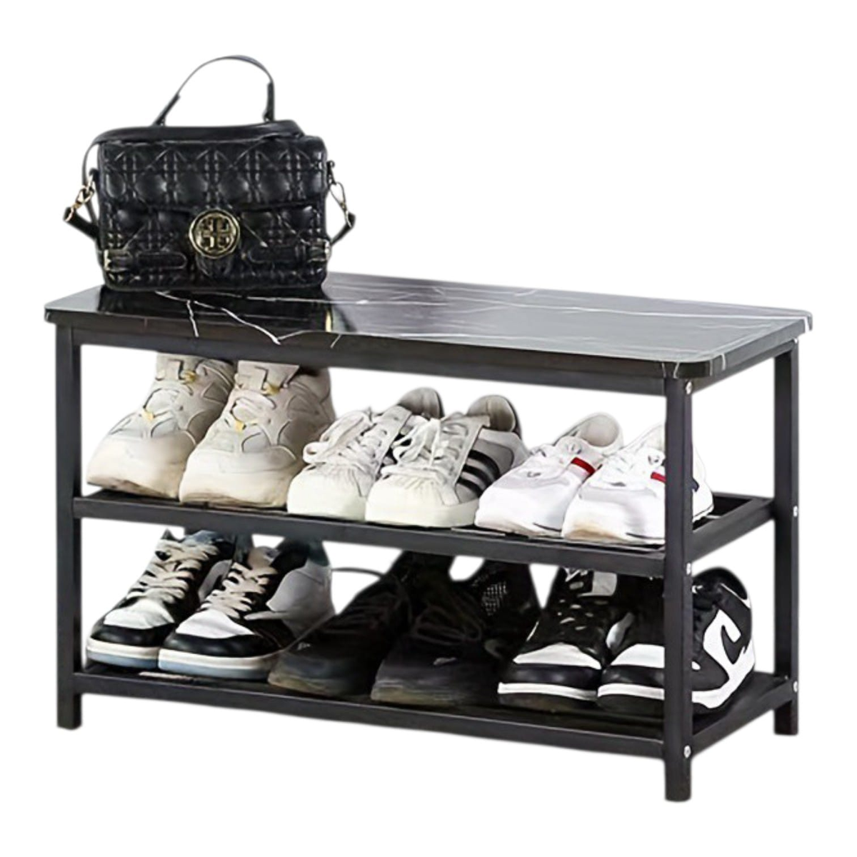 Zapatero banco con tapa símil mármol Waco A65-006DH 68x28x42 cm